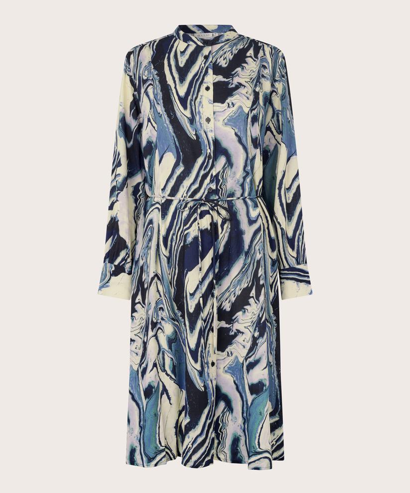 robe chemise en viscose avec ceinture à nouer, Wisteria