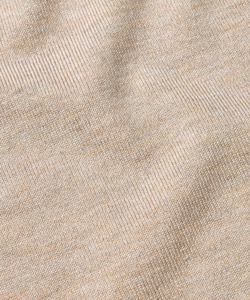 pantalon en maille fine à rayures contrastées, L beige mel