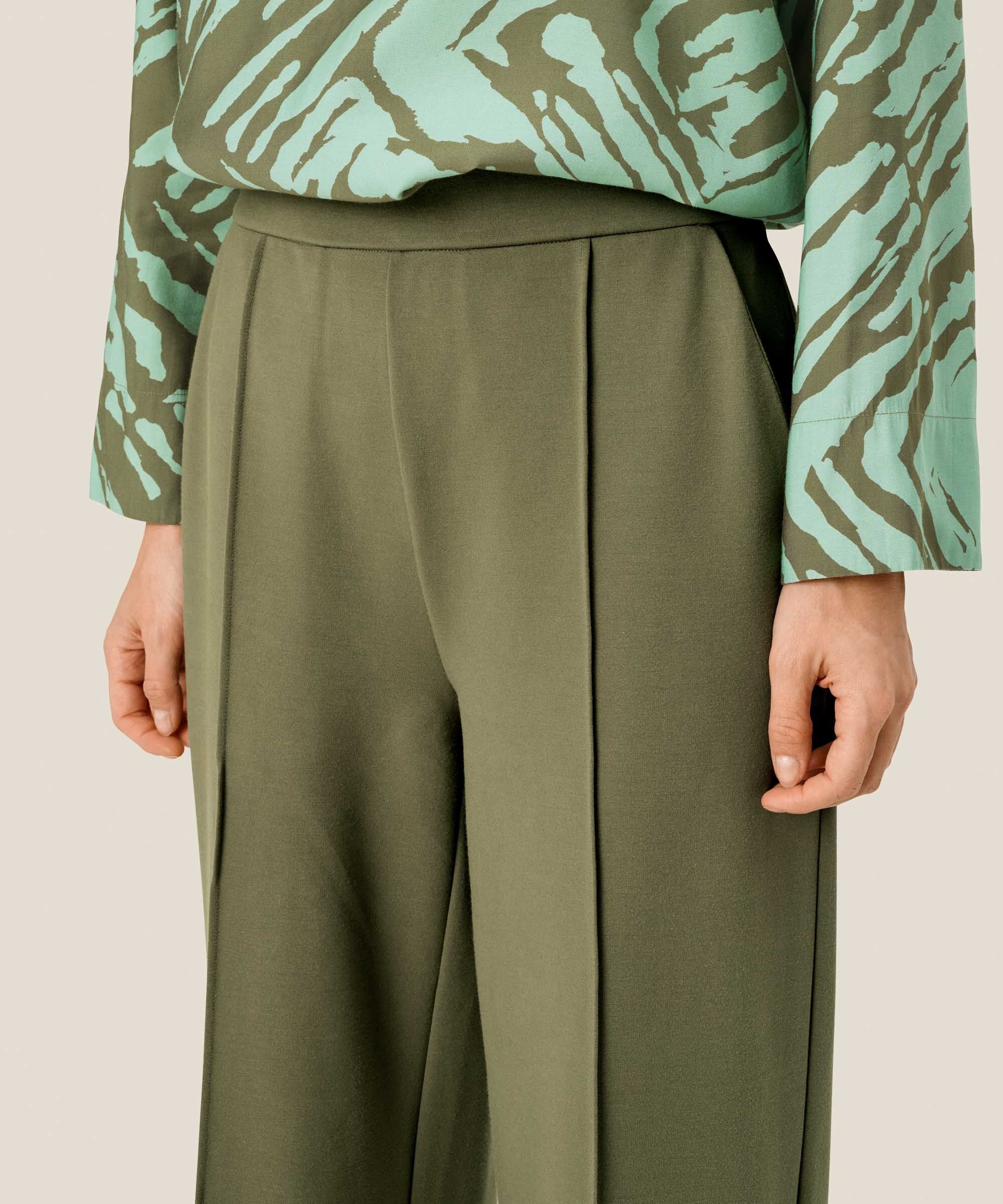 Pantalon En Jersey Épais Avec Poches, D. Lichen Green
