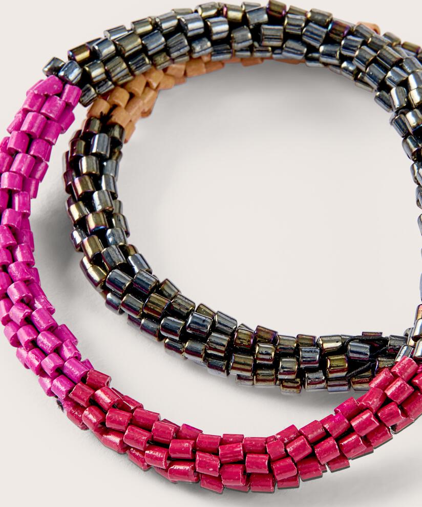 bracelets de perles élastiques, Fuchsia Red