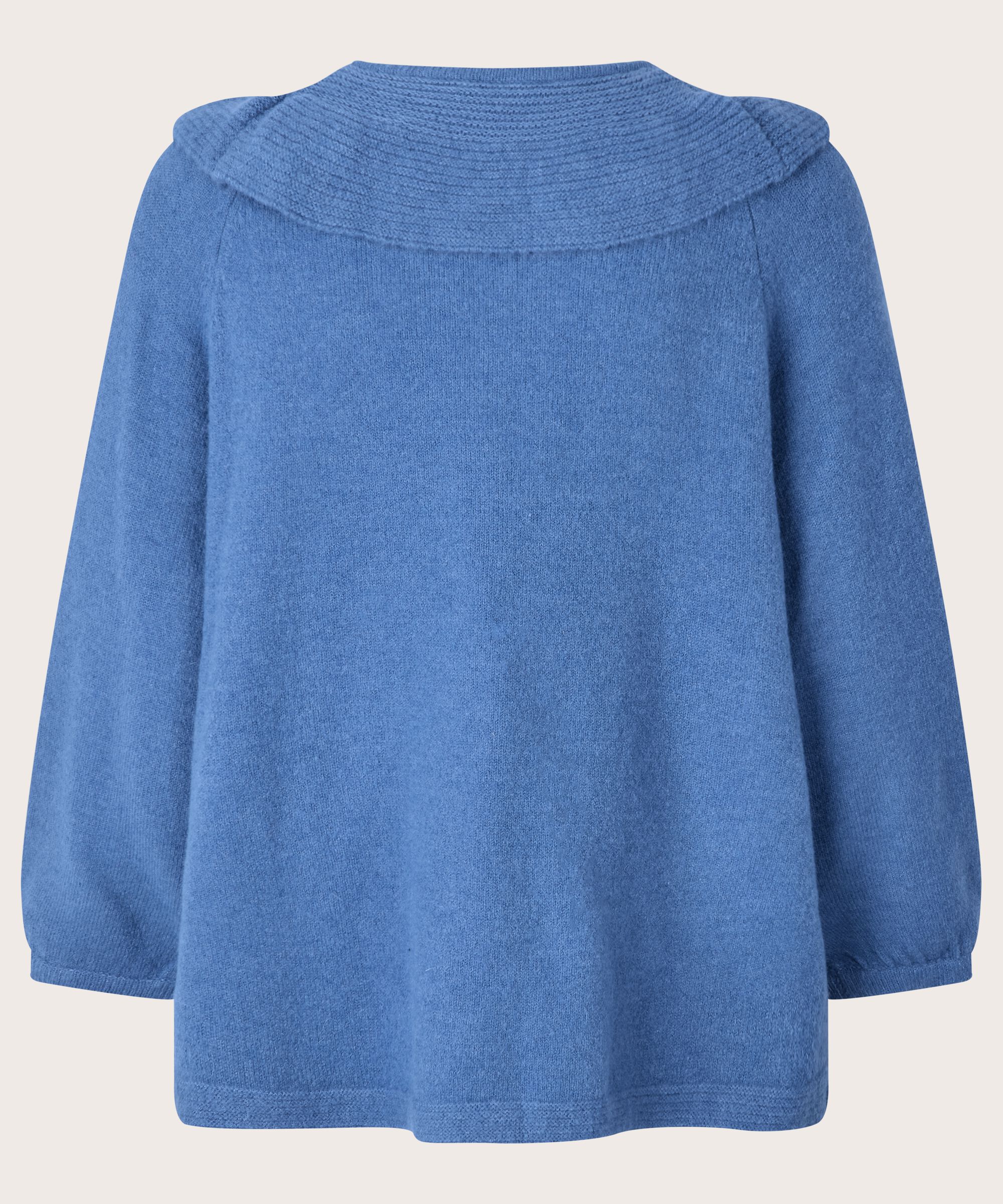 pull en maille avec col côtelé, Federal Blue