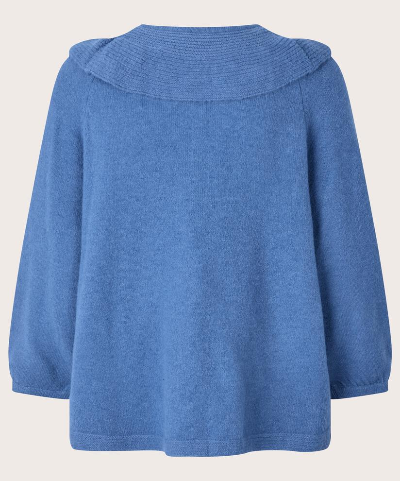 pull en maille avec col côtelé, Federal Blue