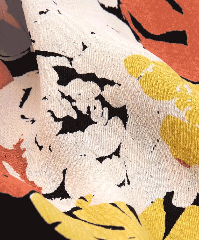 chemise en viscose à imprimé fleuri, Oil Yellow