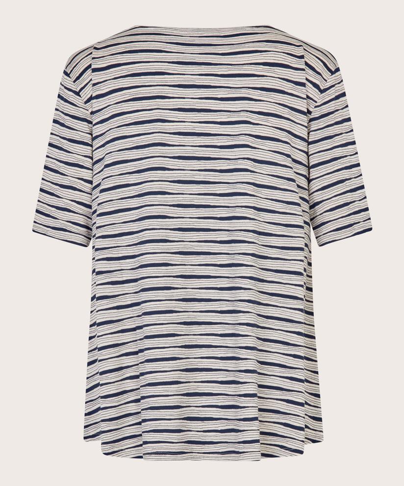 t-shirt col rond rayé féminin, Mood Indigo