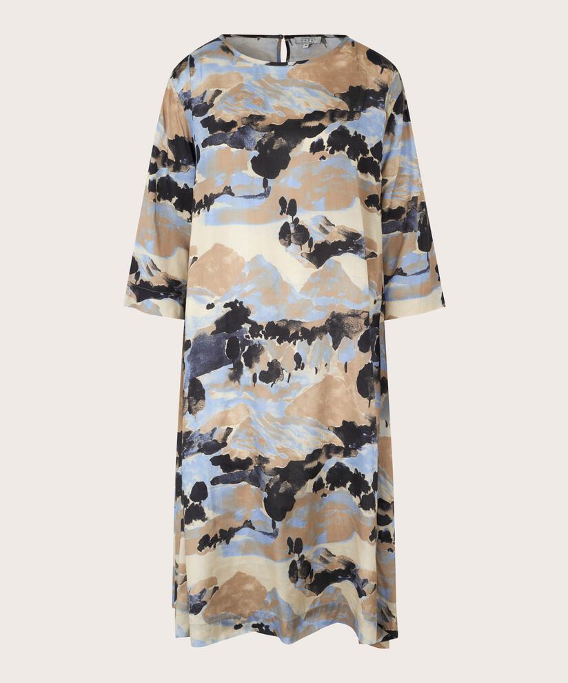 robe en viscose avec un bouton au cou, Steel Grey