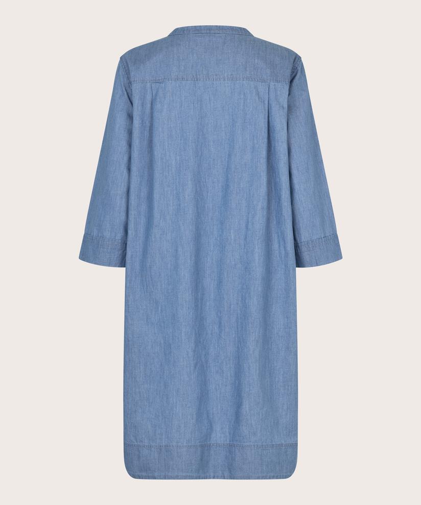 robe en jean doux à manches 3/4, Blue Denim