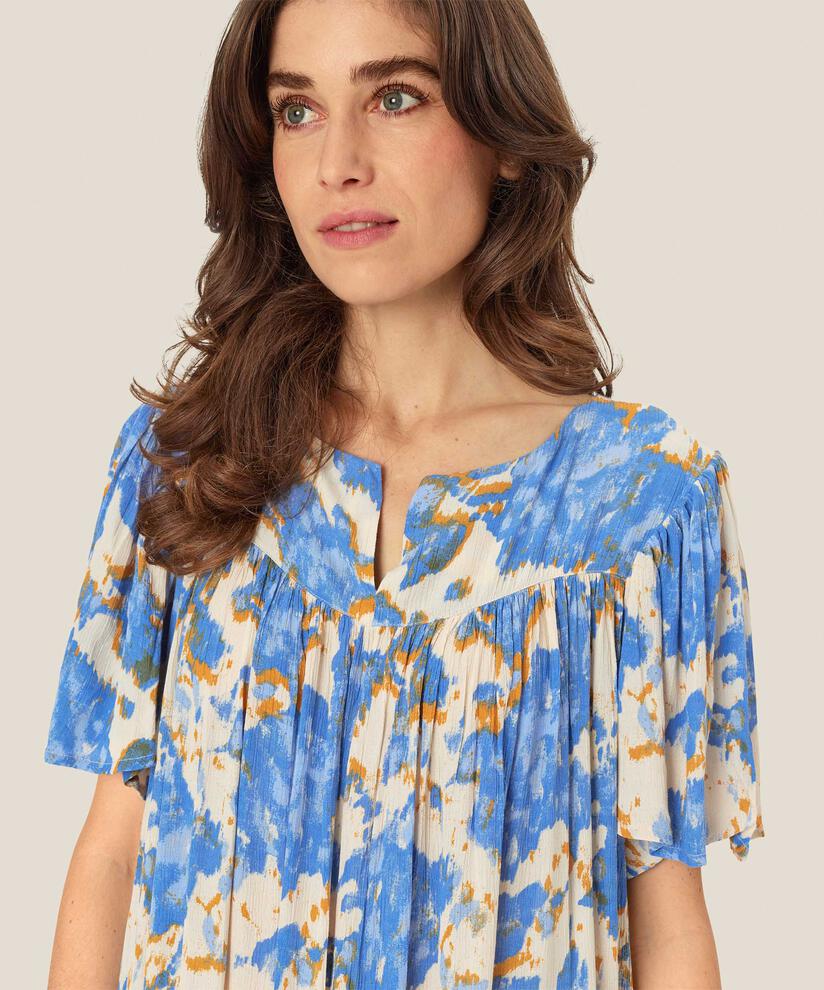robe en viscose à motifs avec beaucoup de plis, Nebulas Blue