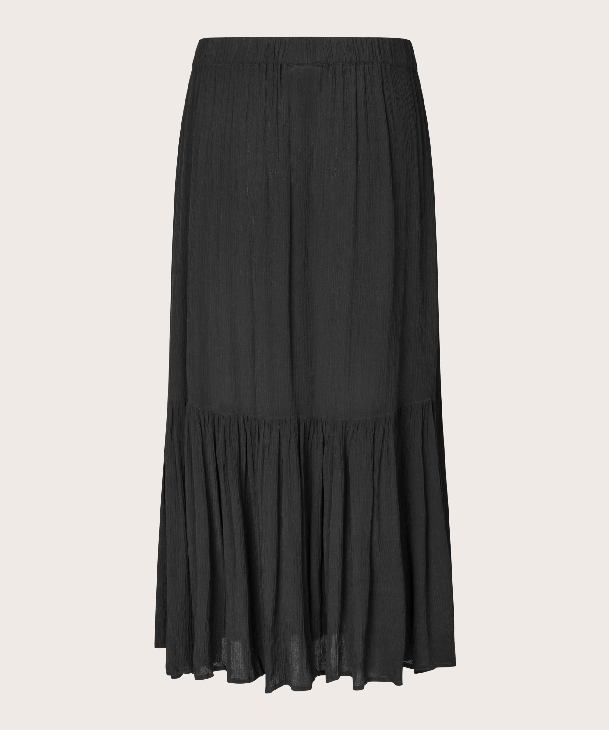 jupe en viscose avec taille élastique, Black