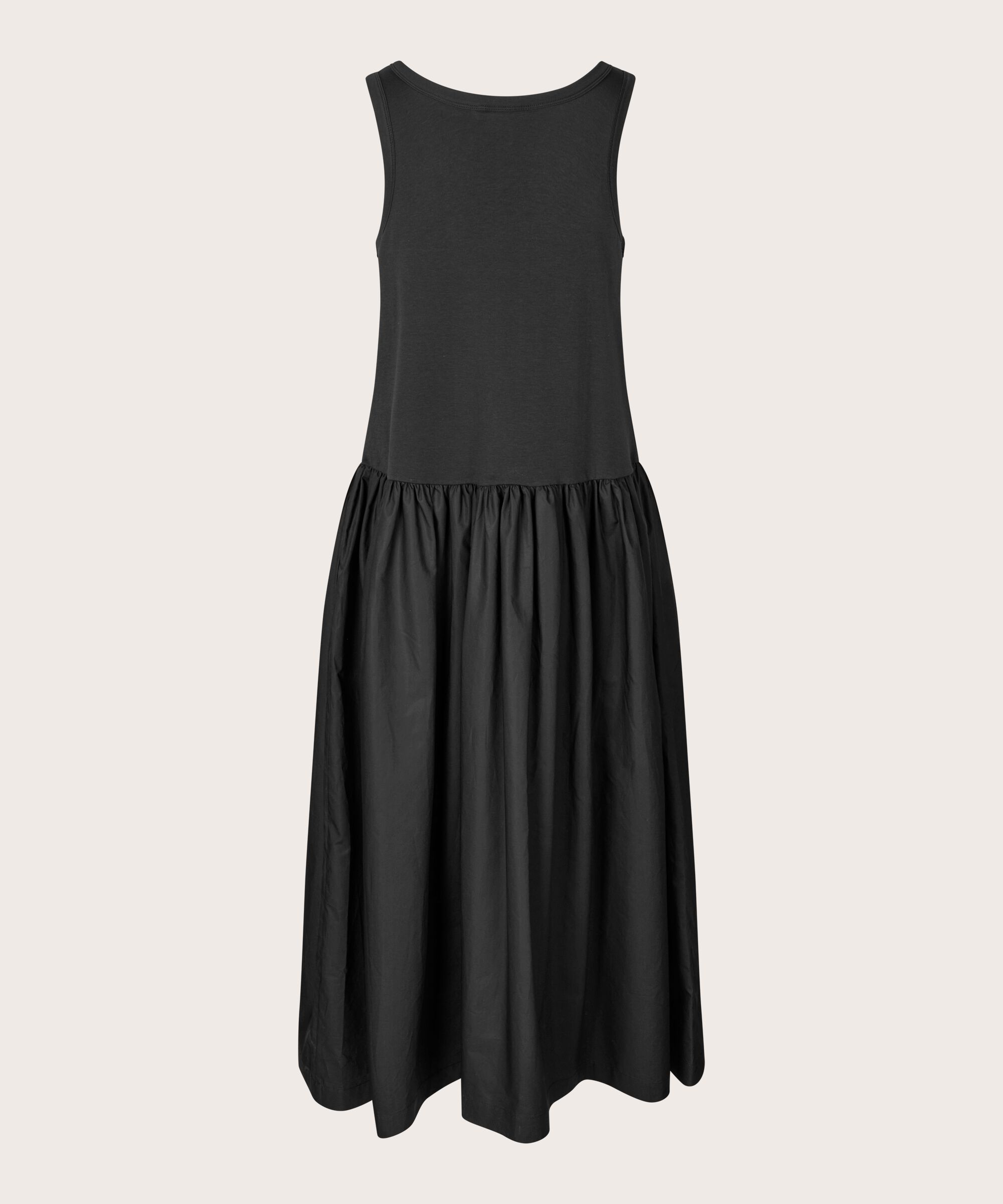 Robe jersey avec jupe en popeline de coton, Black