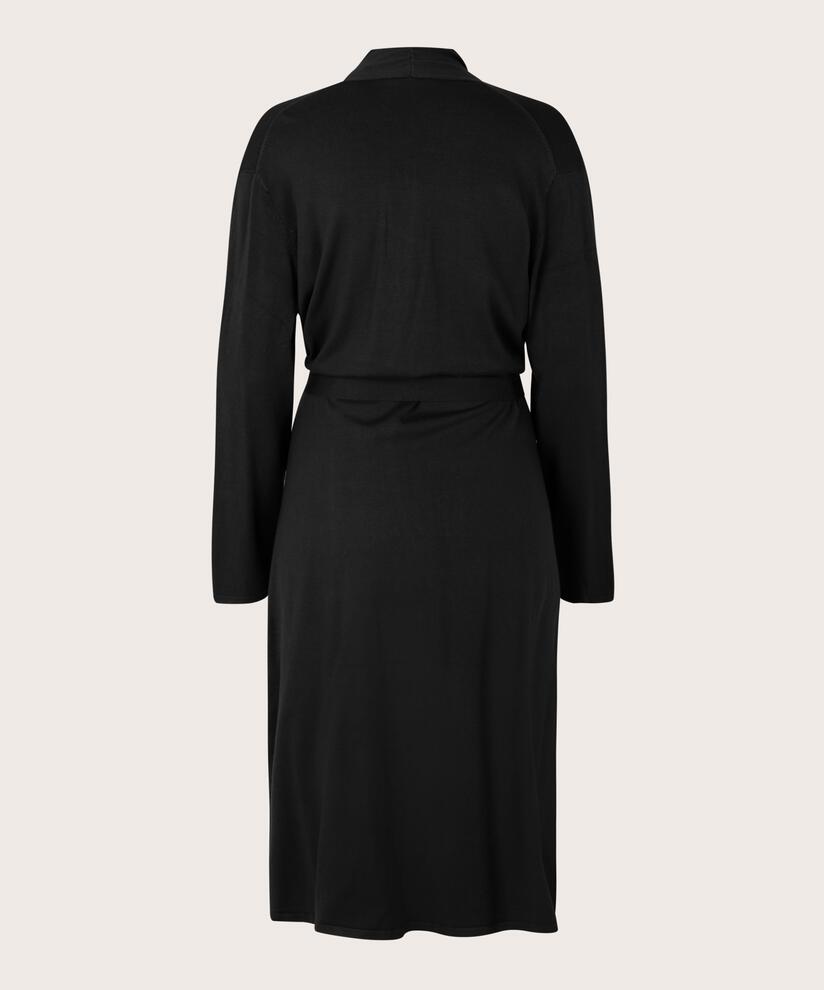 long cardigan avec ceinture, Black