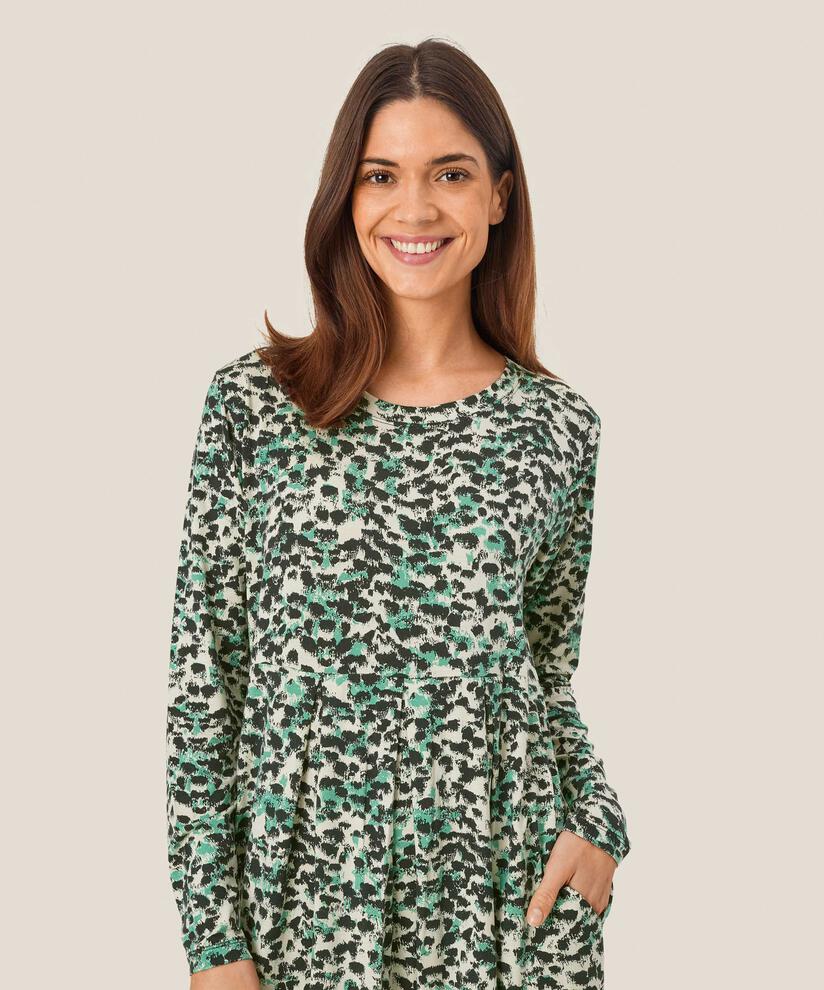 robe tulipe en jersey imprimé, Winter Green