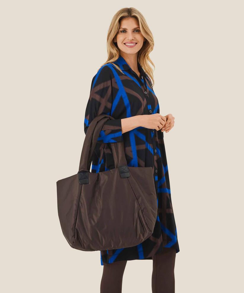 sac en nylon avec bouton pression, Coffee Bean