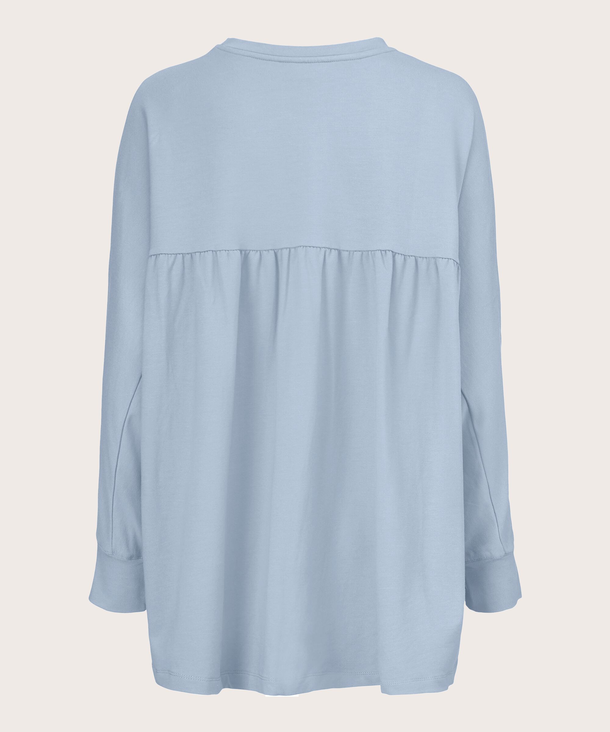 top en jersey doux à manches chauve-souris, Blue Fog