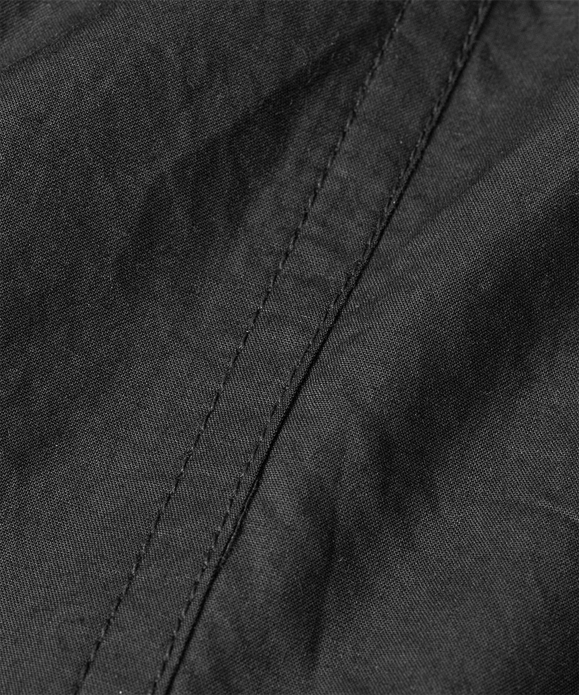 pantalon en coton à jambes larges et taille élastique, Black