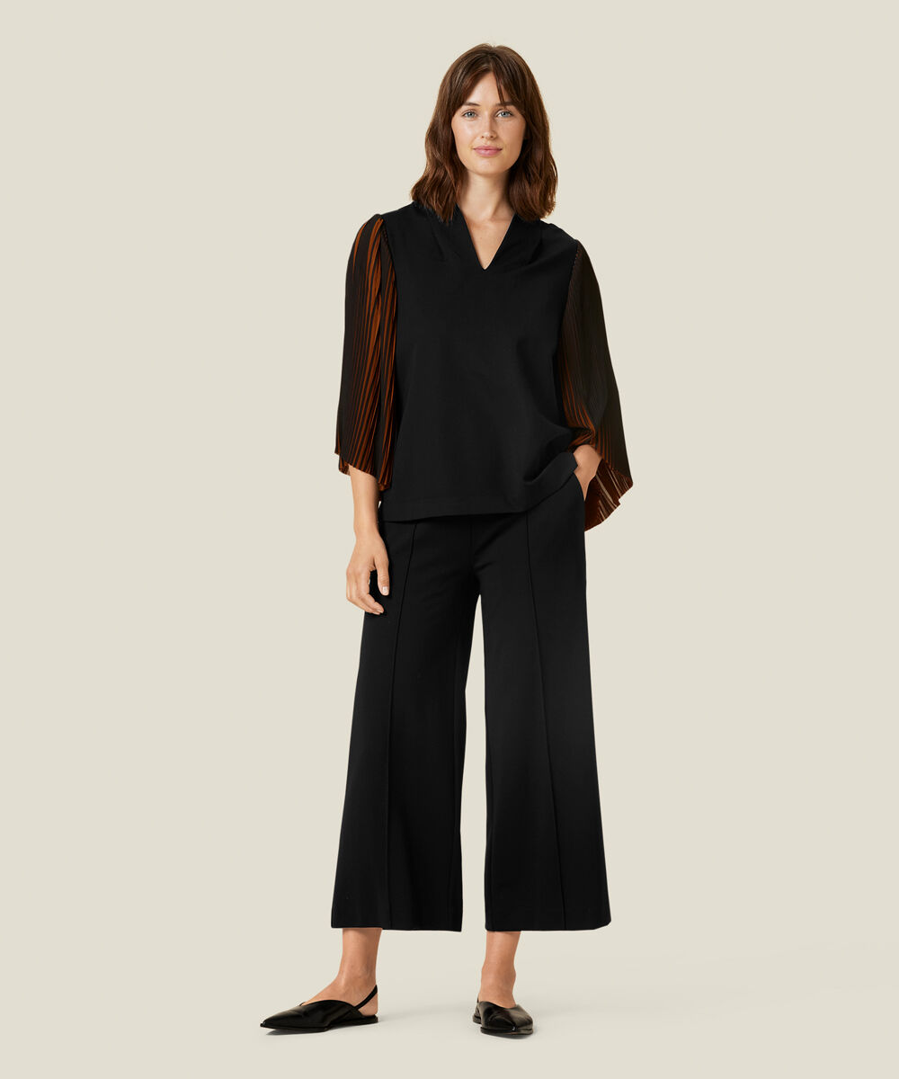 BIRGITTE JERSEY TOP, Black/Monk