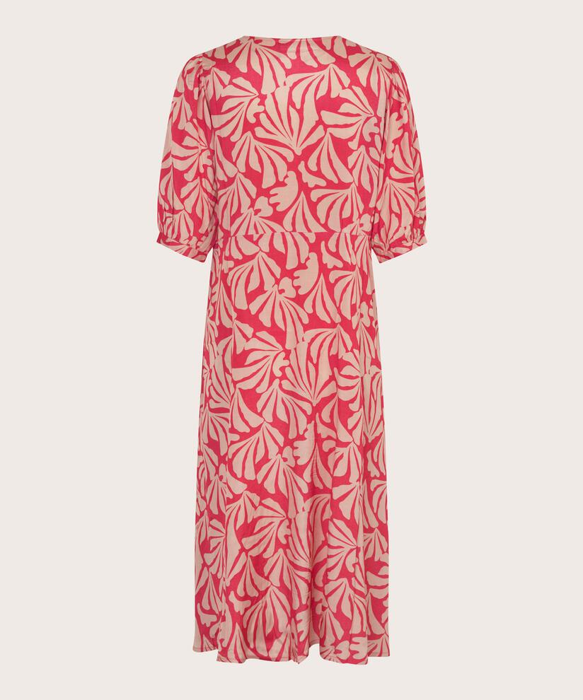 robe en viscose col V avec patte de boutonnage, Hibiscus