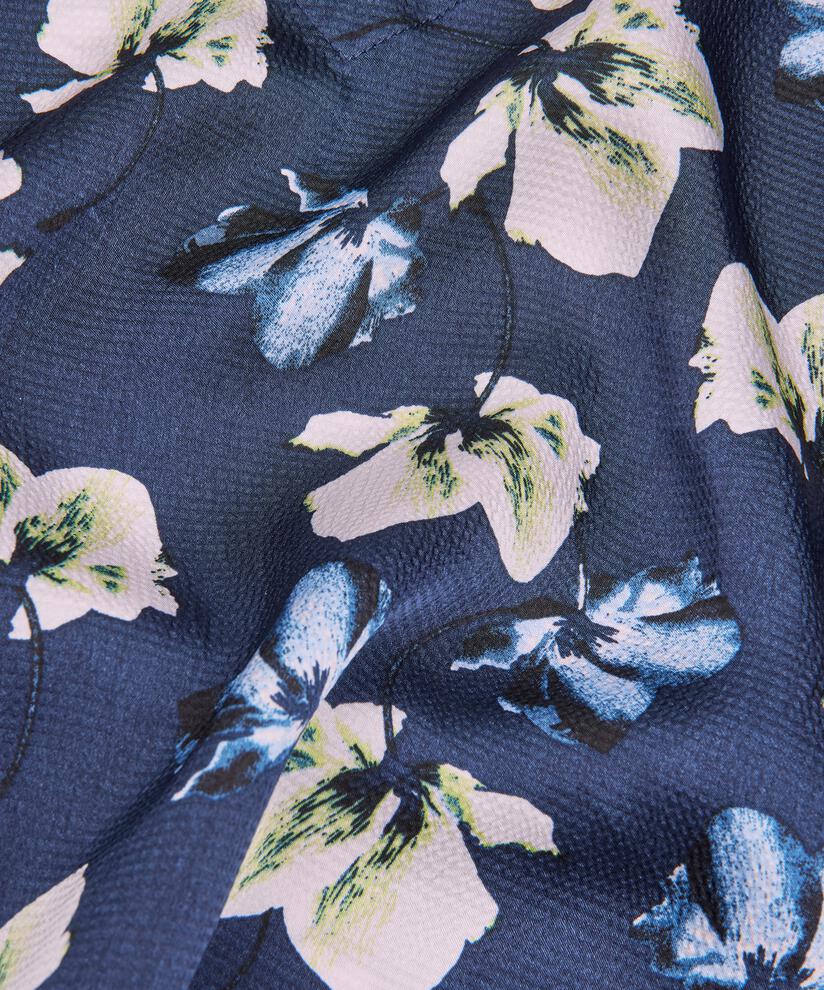 Blouse En Viscose À Col V, Navy Blazer