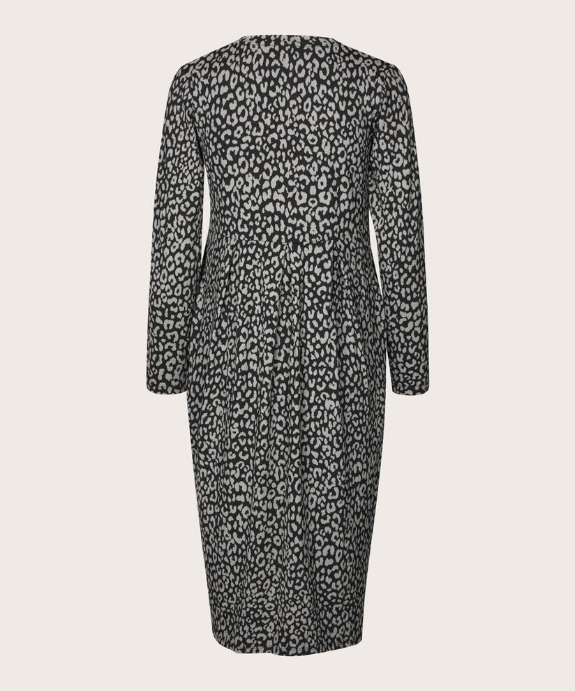 robe tulipe à motifs avec manches longues, Steel Grey