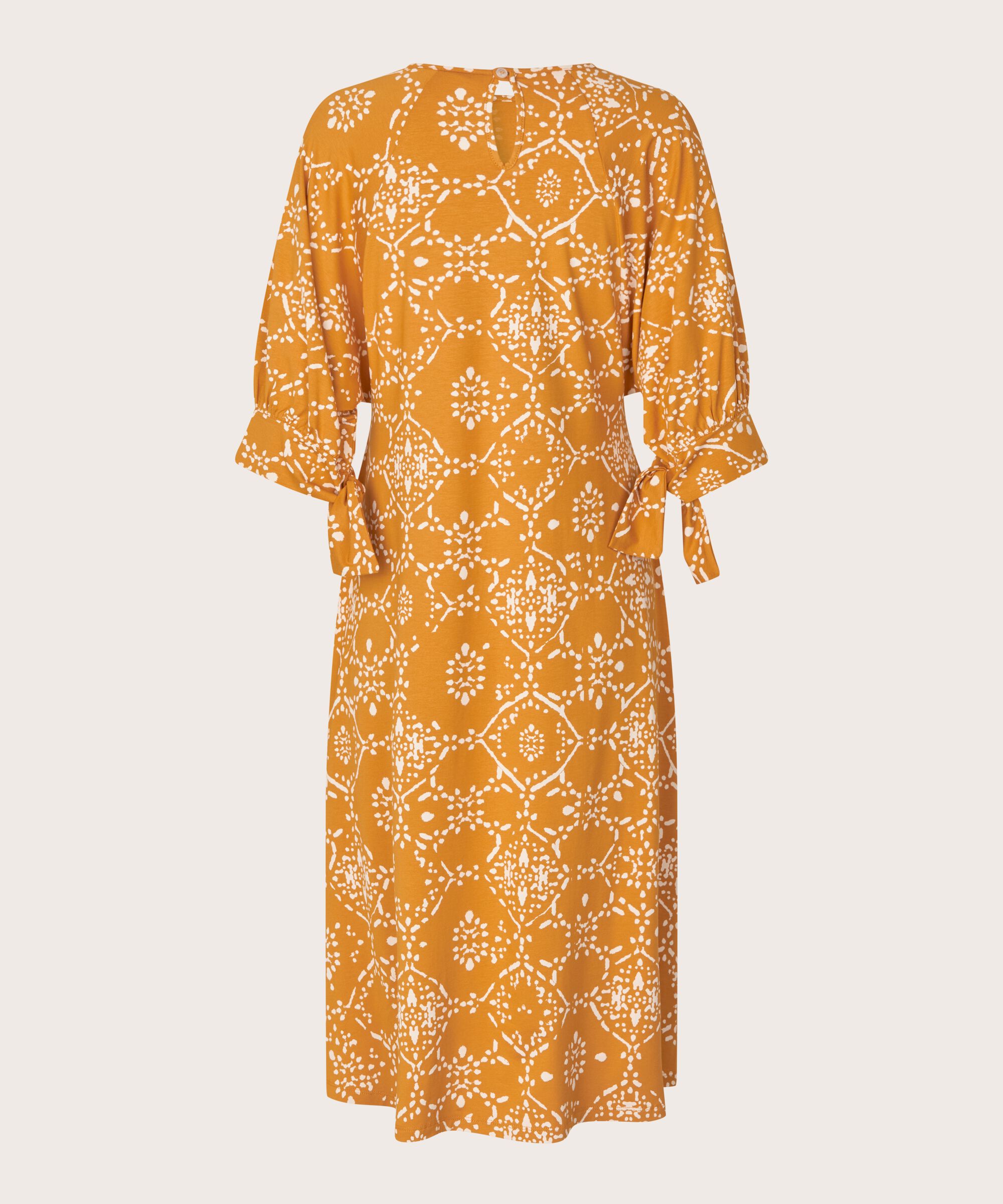 robe en jersey à motifs et col rond, Inca Gold