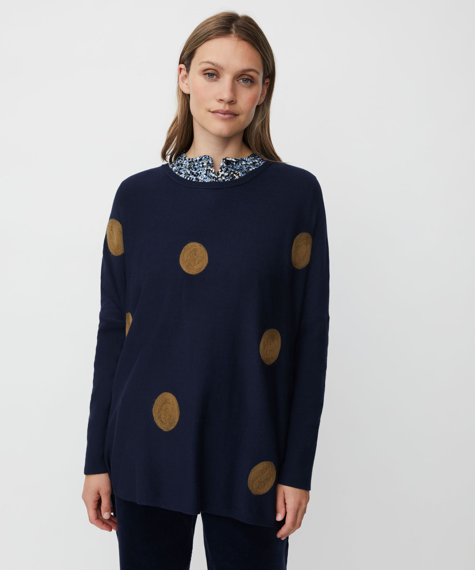 Pull Oversize À Manches Étroites, Navy Blazer