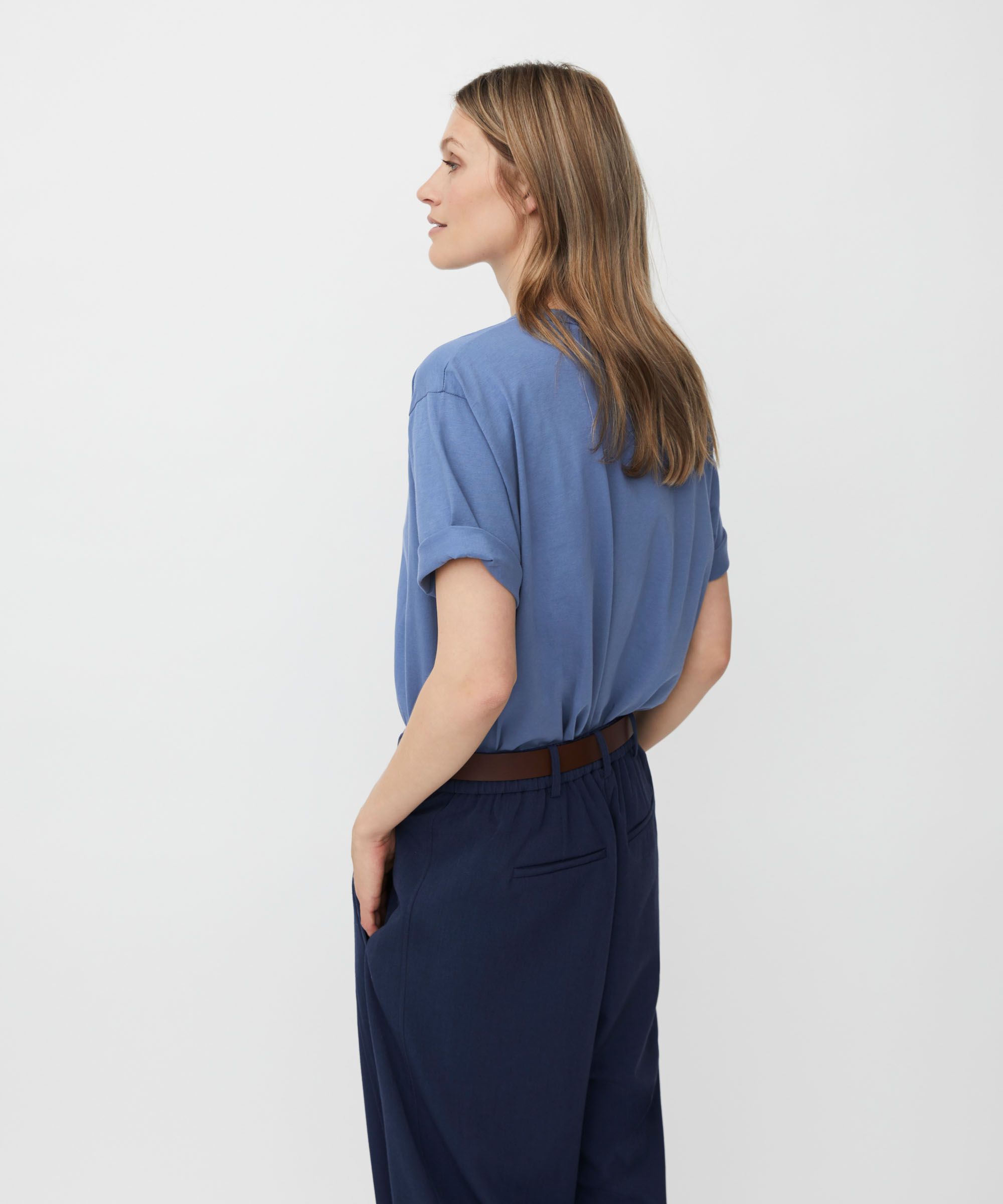T-shirt À Col Rond, Bijou Blue