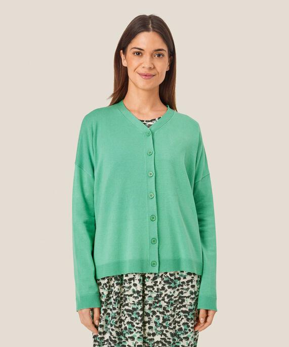 cardigan en maille fine avec col en V, Winter Green