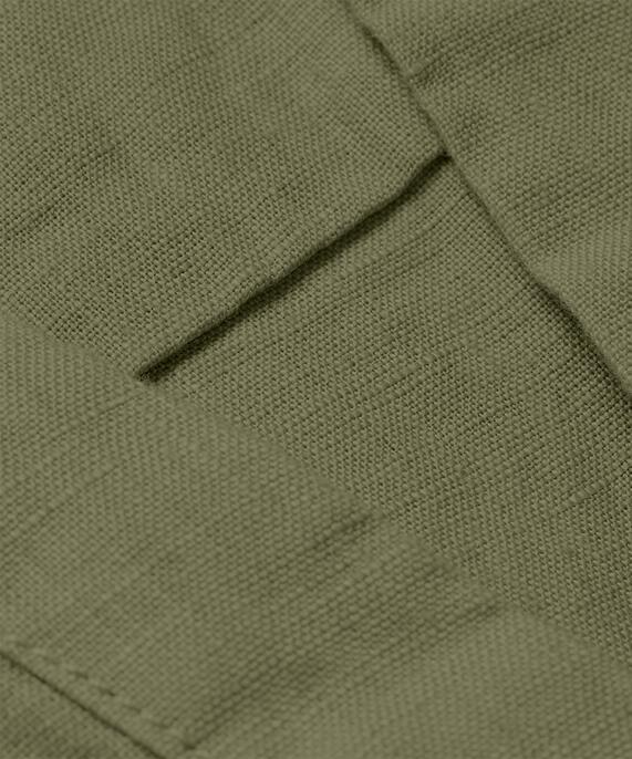 robe en lin avec col en V et poches fendues, D. Lichen Green