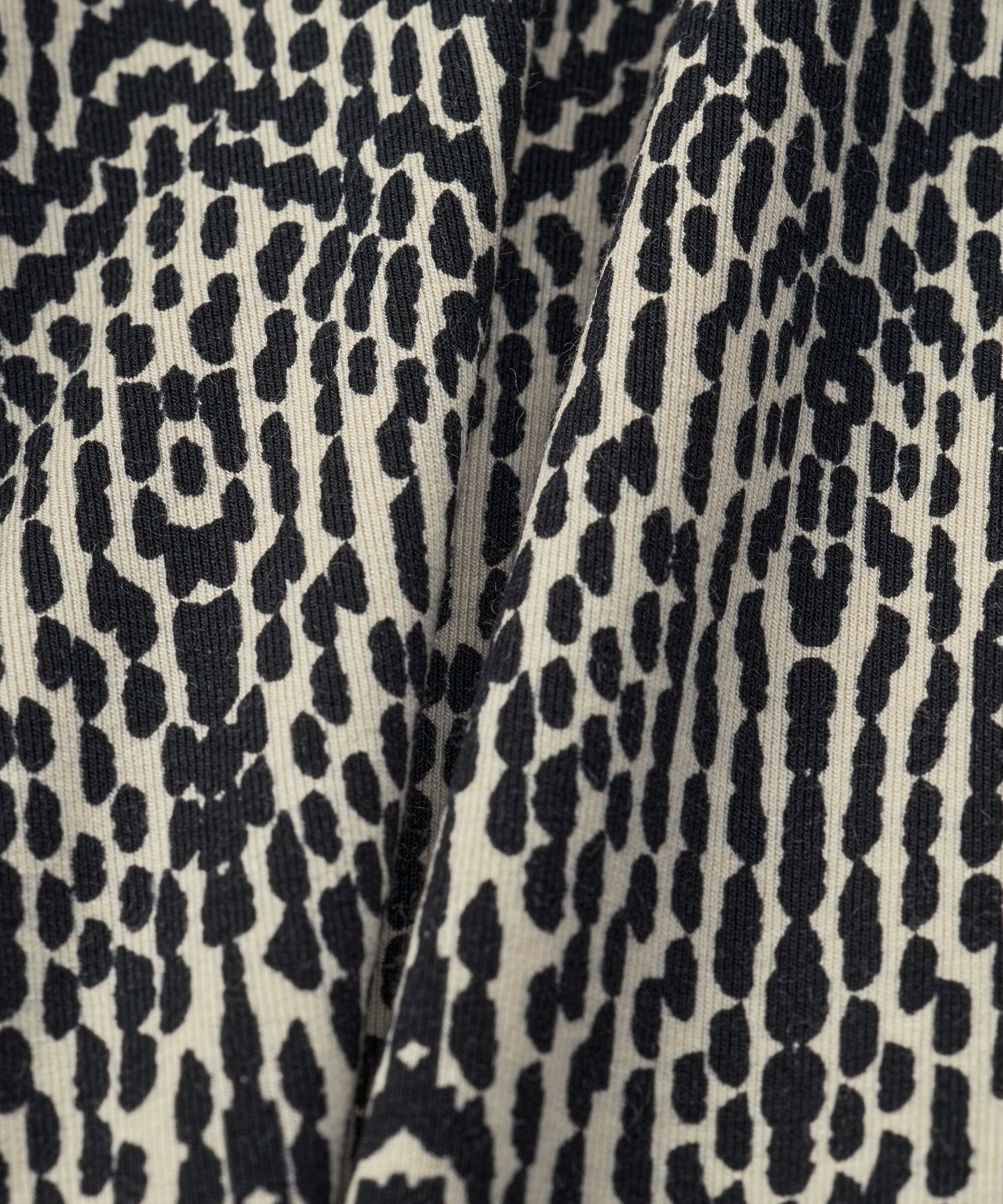 robe tulipe à motifs et manches longues, Black