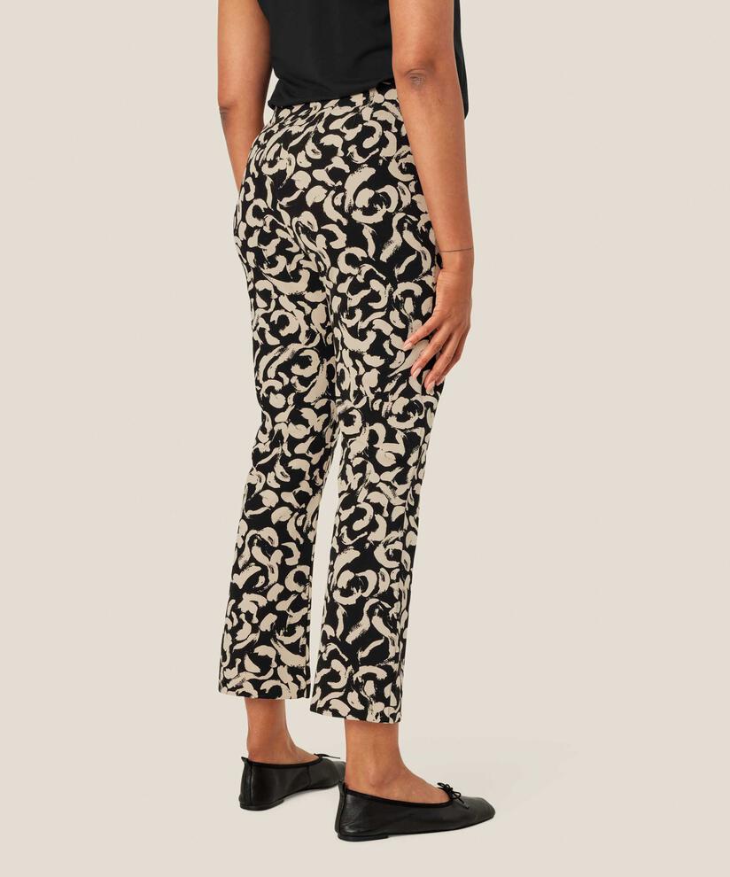 pantalon imprimé en jersey épais avec taille élastiquée, Black