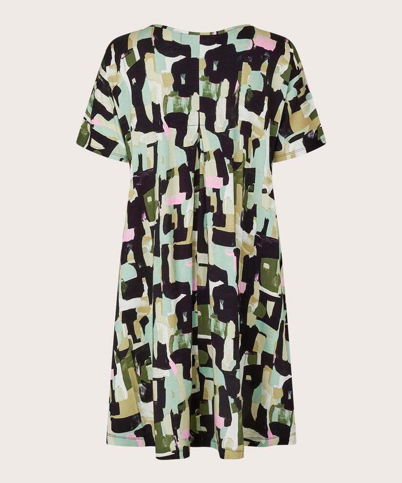 tunique en jersey imprimé avec poches fendues, Frosty Green