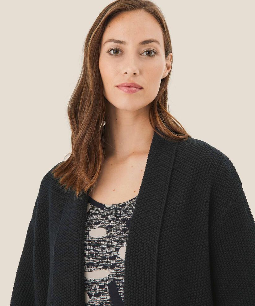 Cardigan en coton à manches 1/2, Black