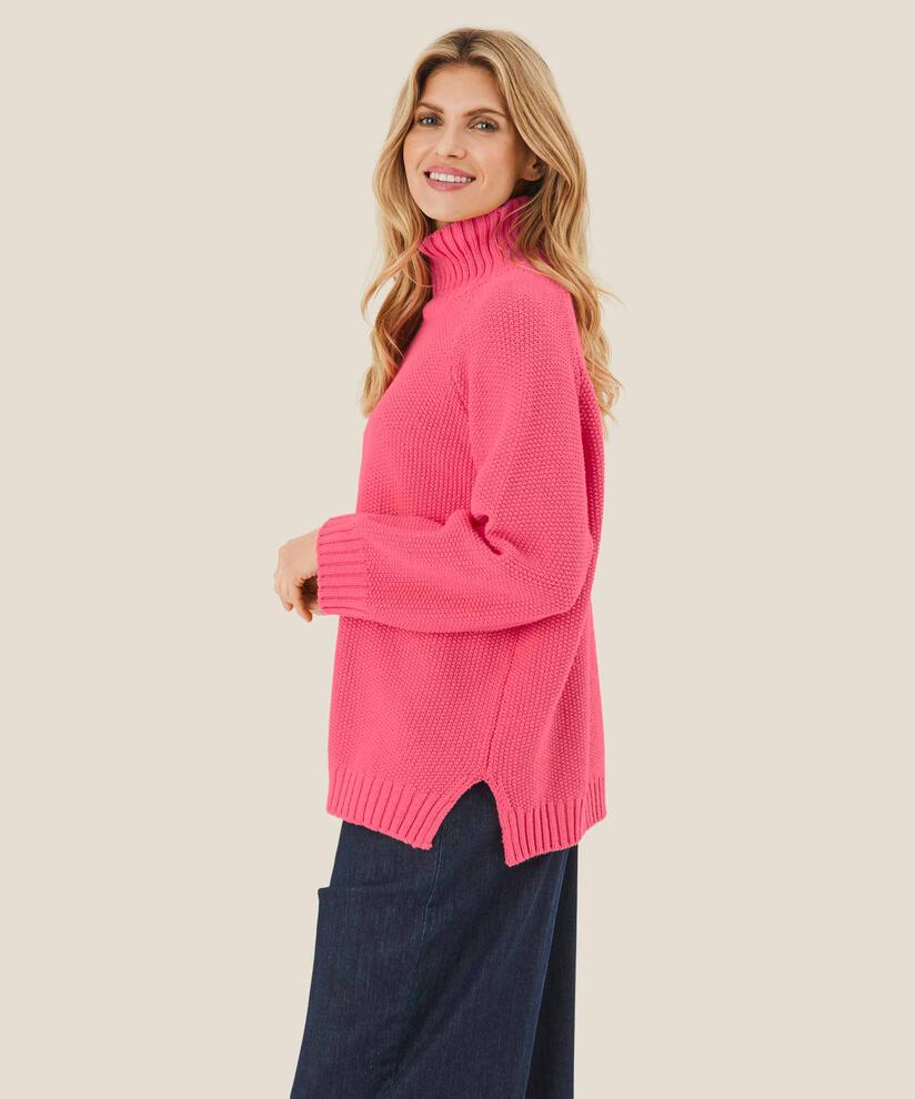 pull à col roulé en coton mélangé, Calypso Coral
