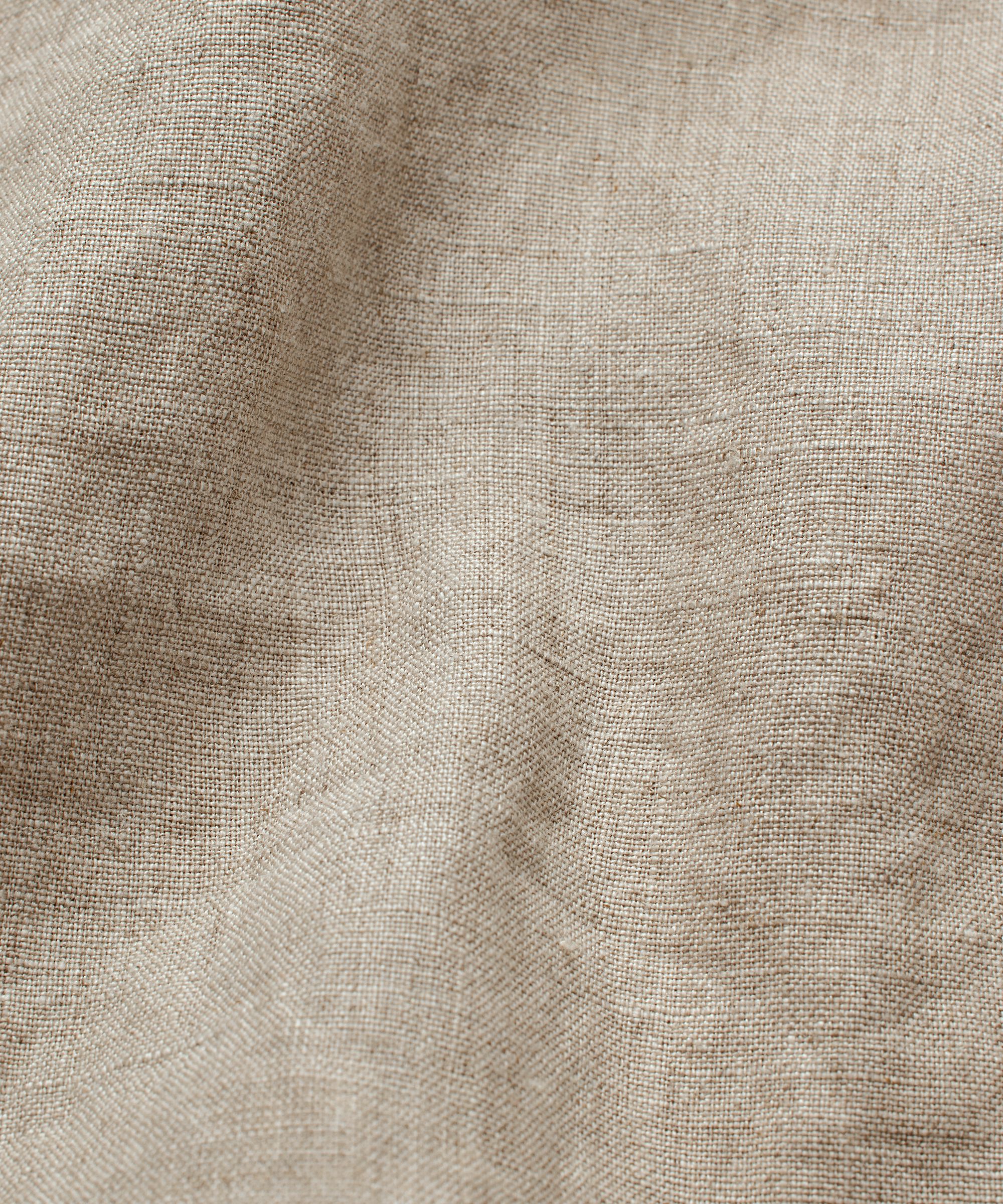 pantalon en lin avec plis cousus et taille élastiquée, Natural
