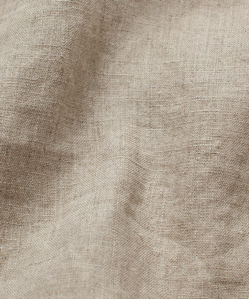 pantalon en lin avec plis cousus et taille élastiquée, Natural