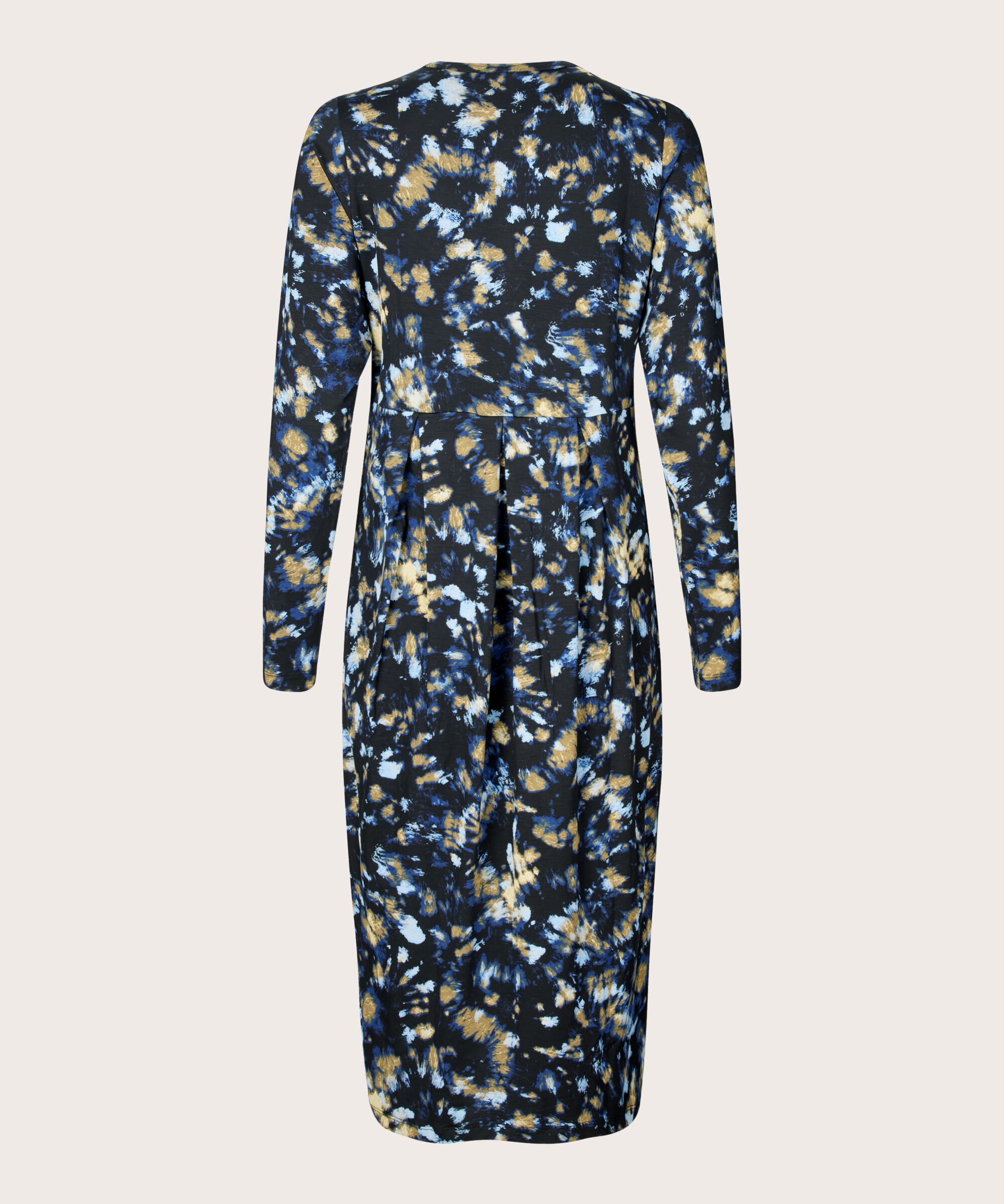 robe tulipe à motifs avec zip au cou, Dull Gold