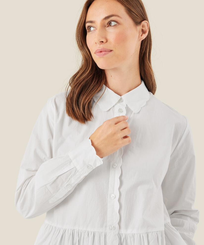 chemise en coton à basque, White