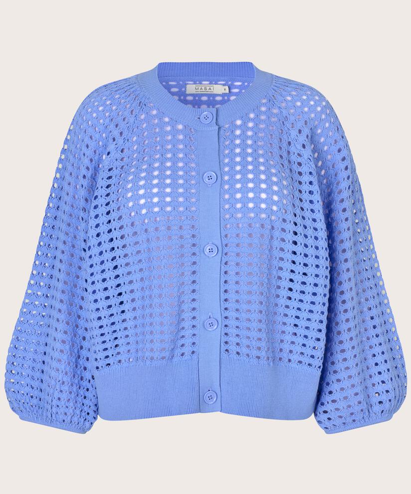 cardigan à trous avec manches 3/4, Della Blue