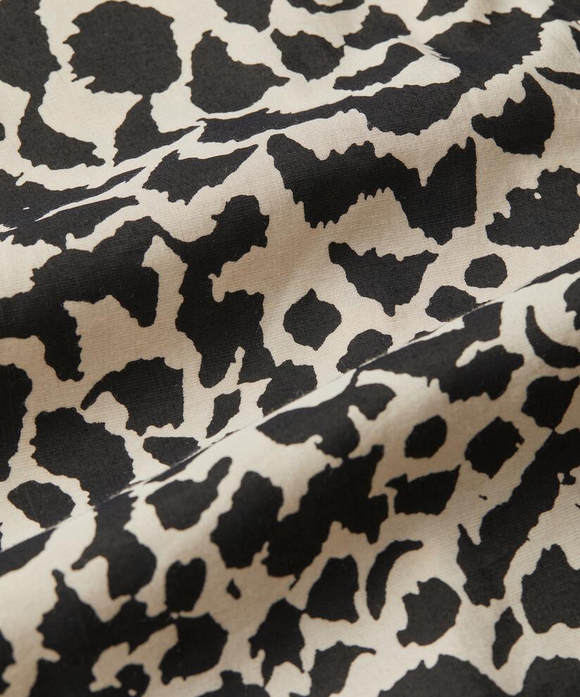 Chemise En Coton À Imprimé Roses À Manches Trois-quarts, Black