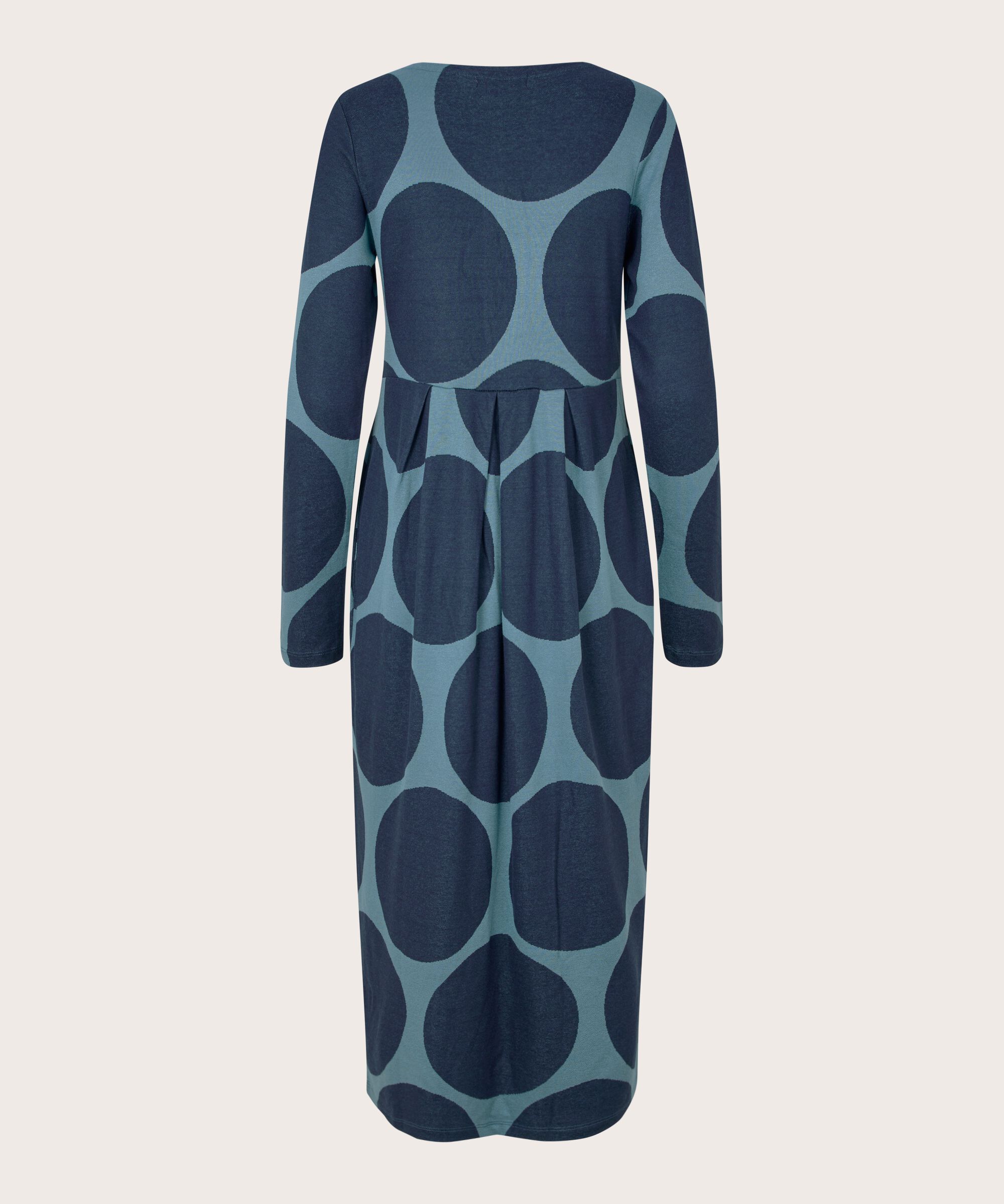 Robe Tulipe En Jersey Col Rond Avec Boutons, Proven Blue