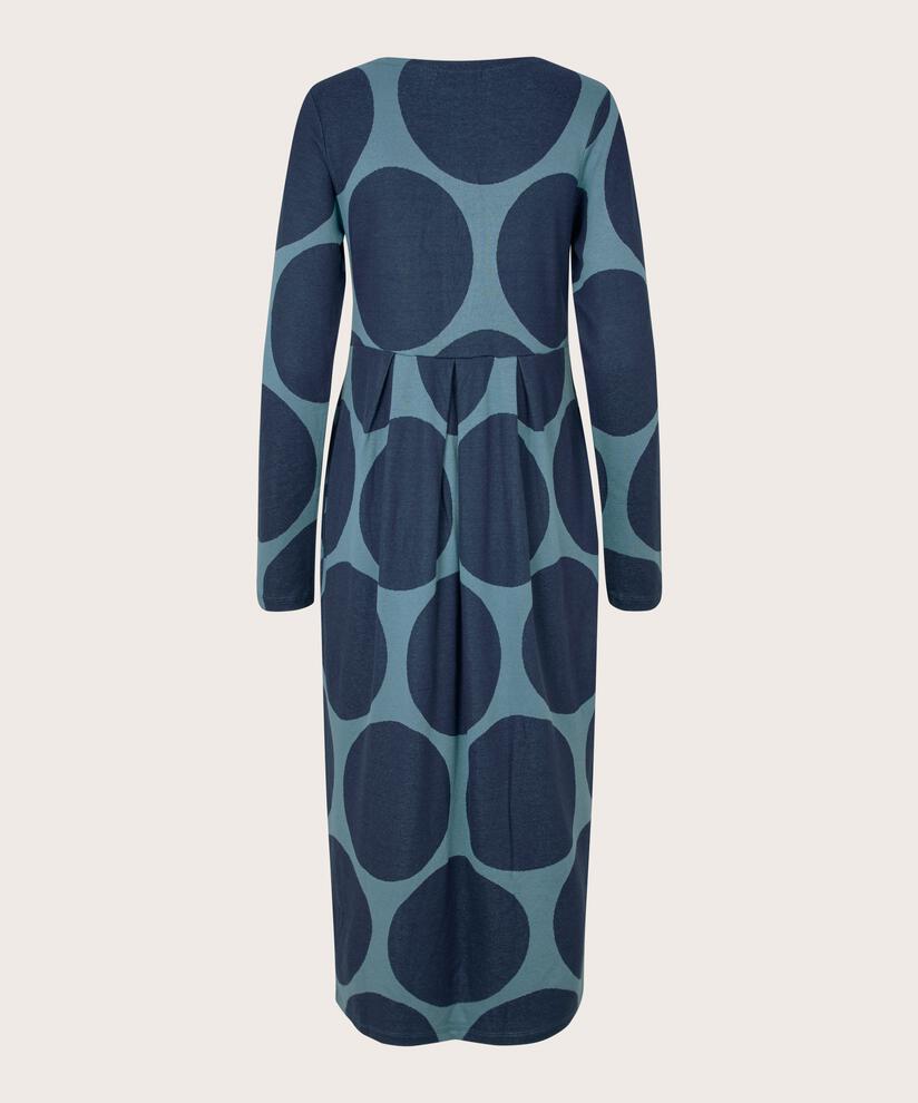 Robe Tulipe En Jersey Col Rond Avec Boutons, Proven Blue