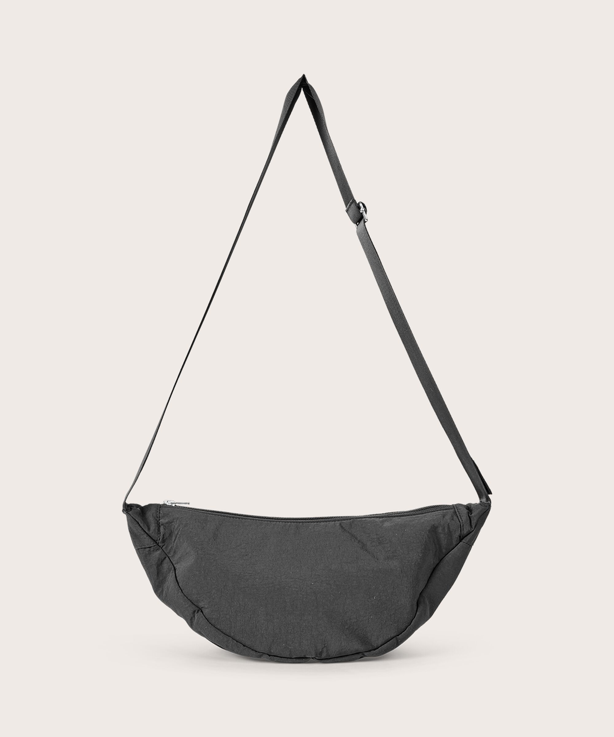 sac à bandoulière avec fermeture éclair, Black