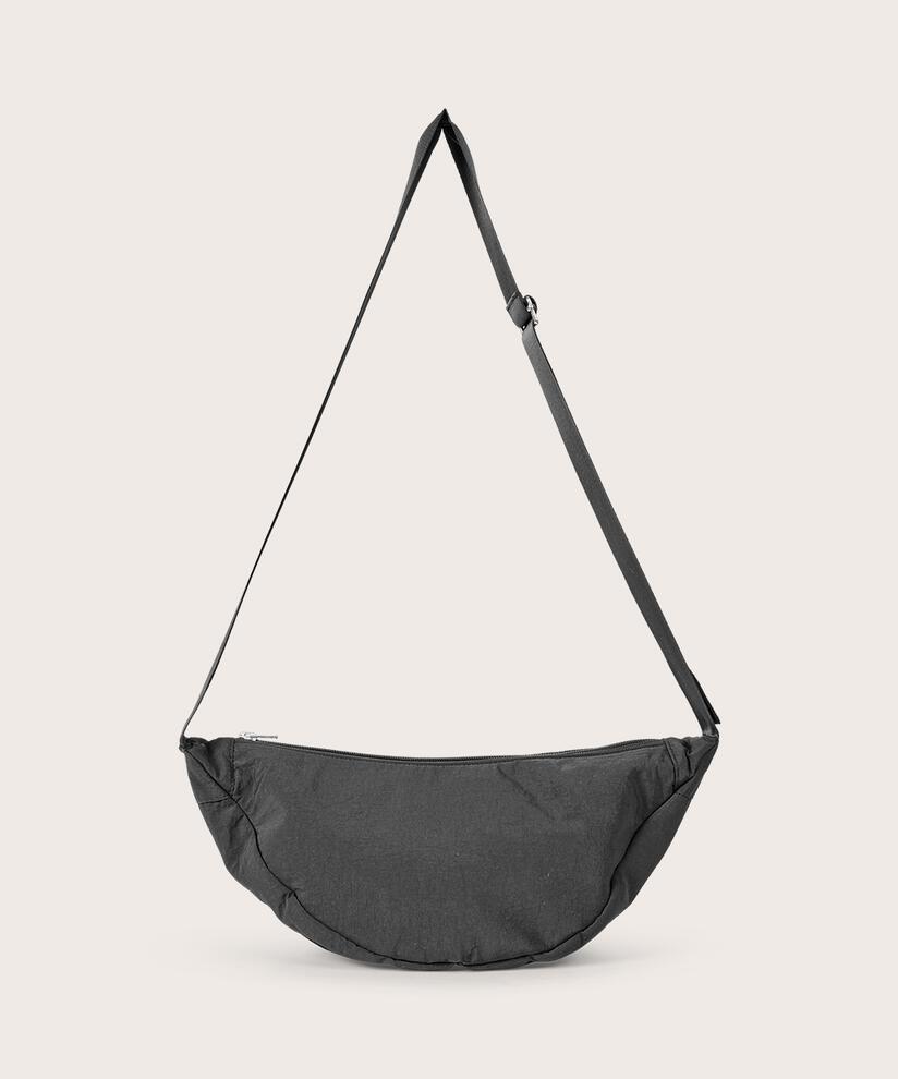 sac à bandoulière avec fermeture éclair, Black