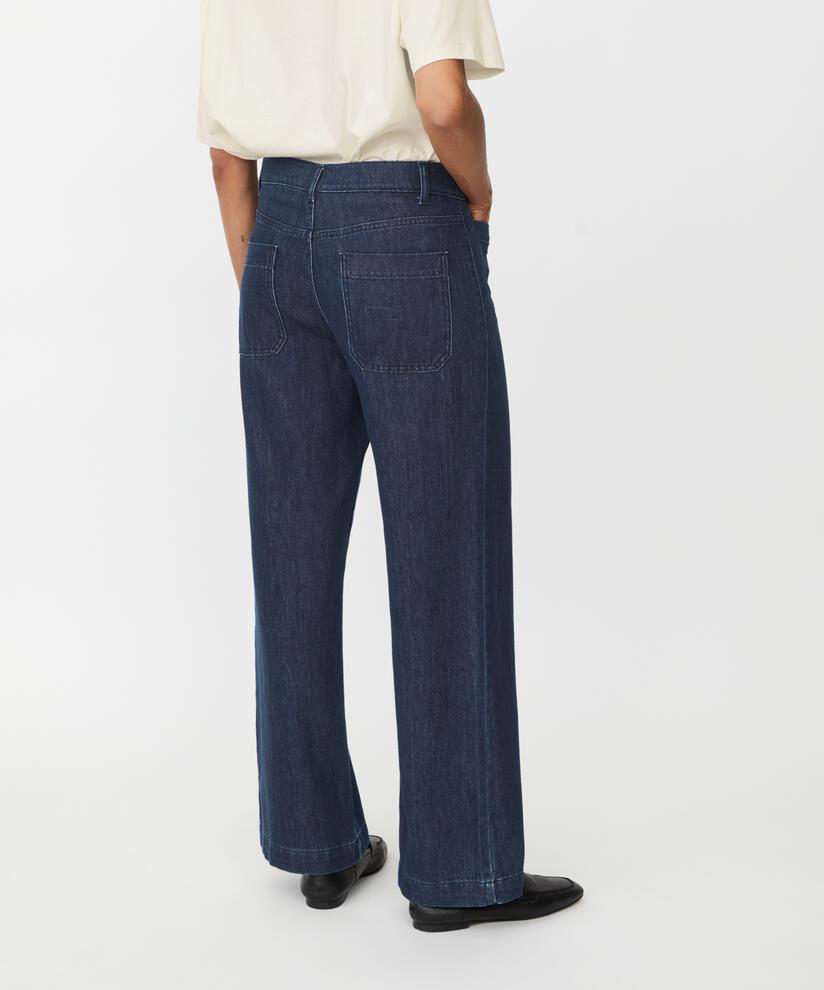 pantalon en denim souple avec paillettes, Dark Denim