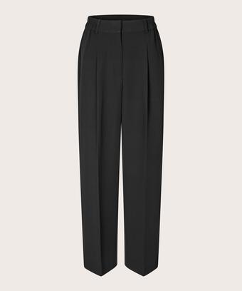 pantalon long classique à plis pressés, Black