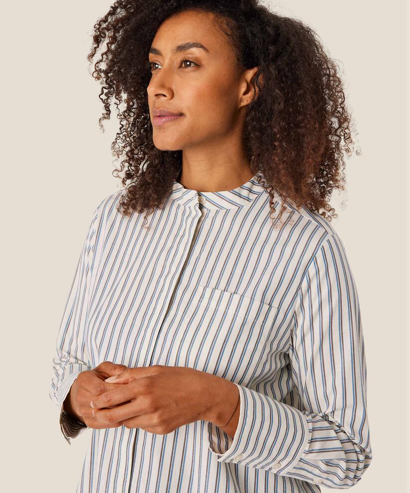 chemise en coton rayé à poignets larges, Celestial