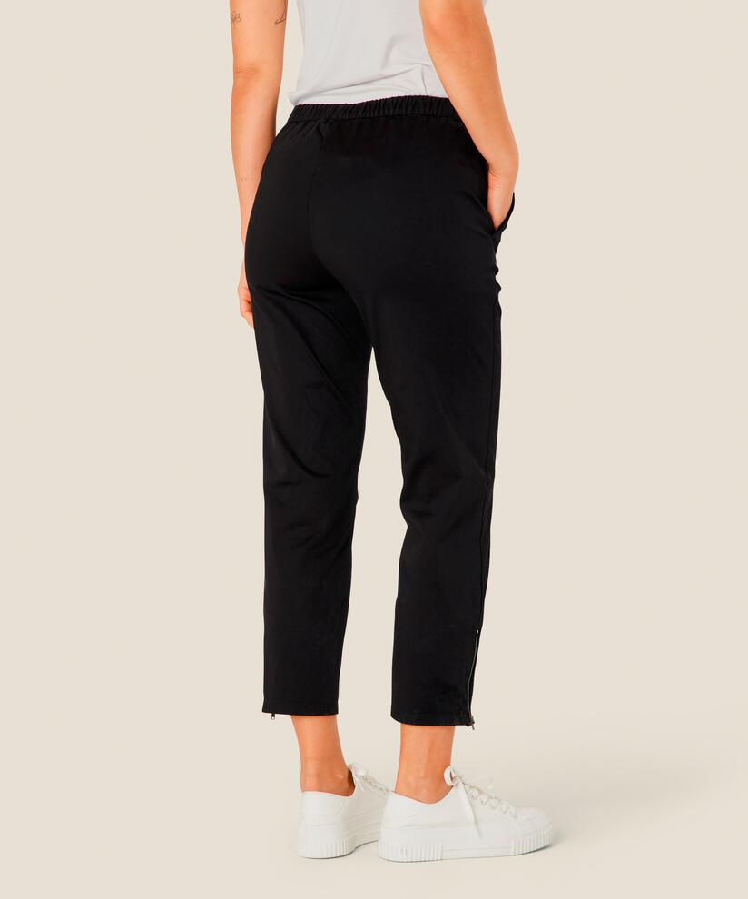 Pantalon À La Cheville En Coton Stretch, Black