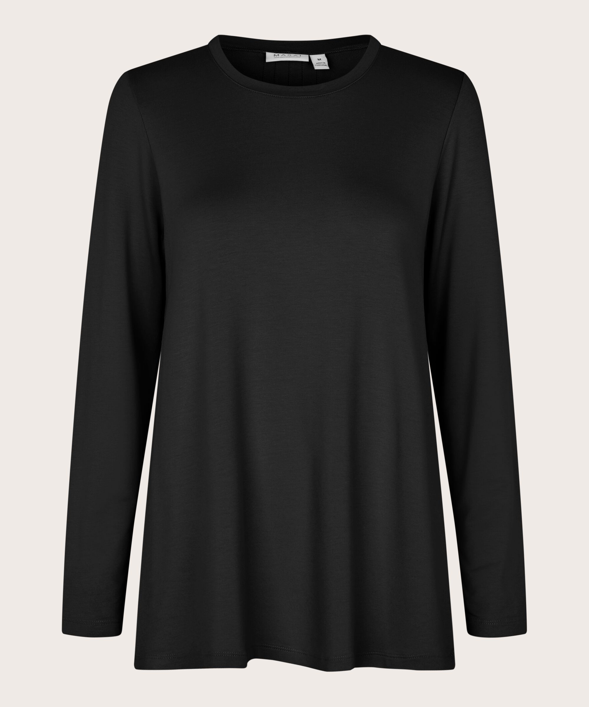top en jersey avec plis dans le dos, Black