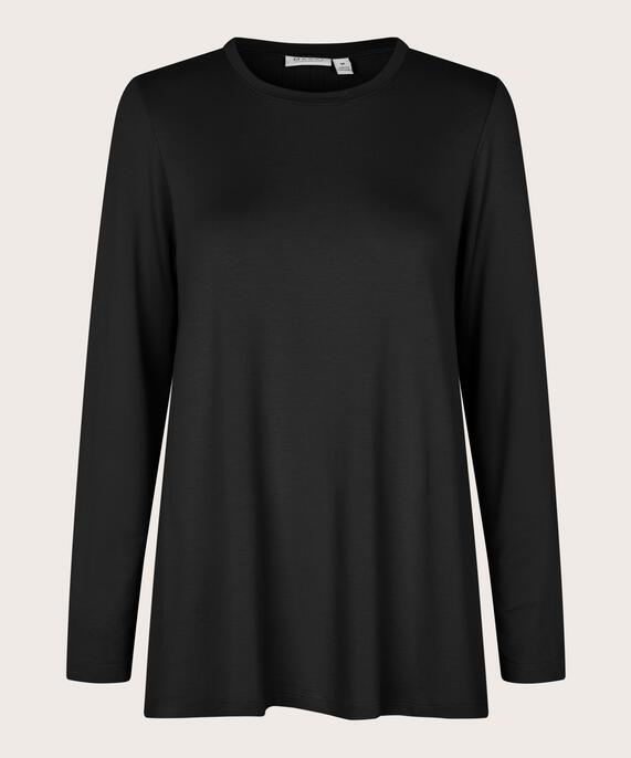 top en jersey avec plis dans le dos, Black