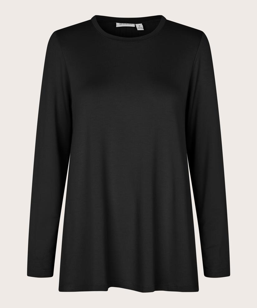 top en jersey avec plis dans le dos, Black