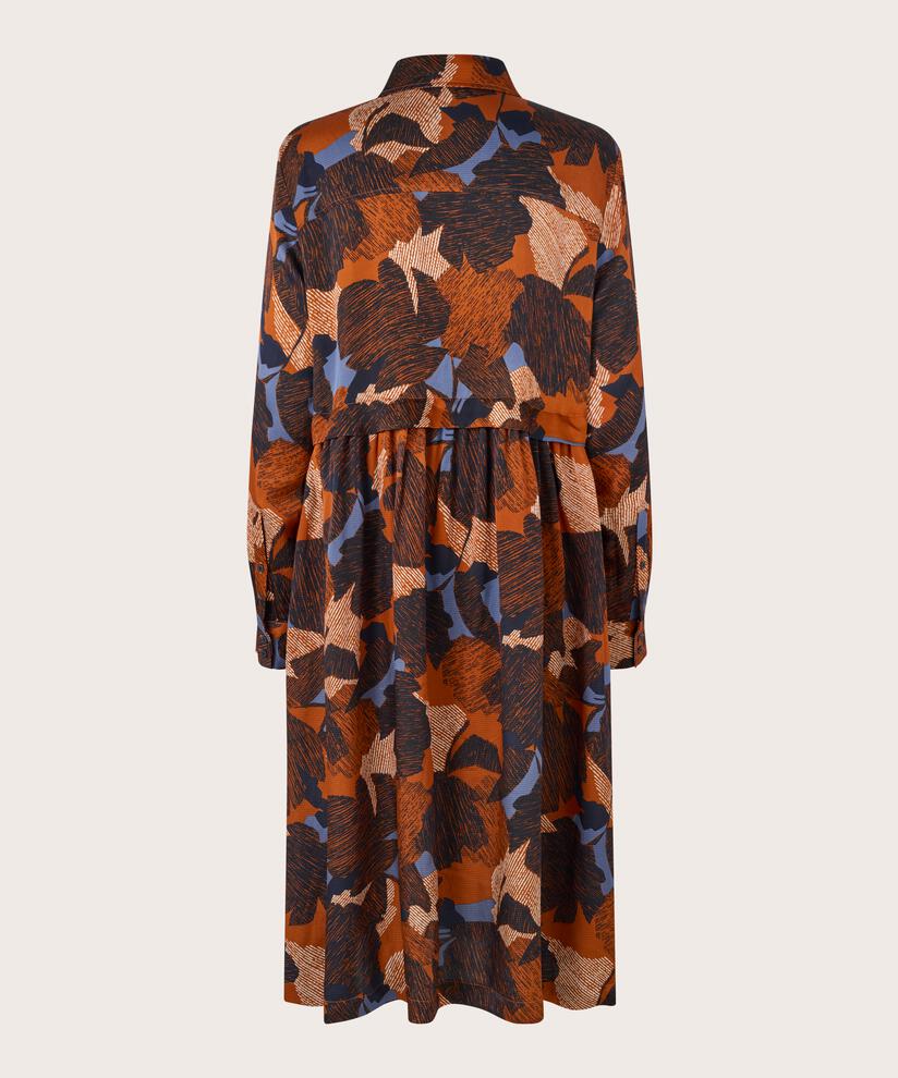 robe boutonnée en viscose imprimée, Autumnal